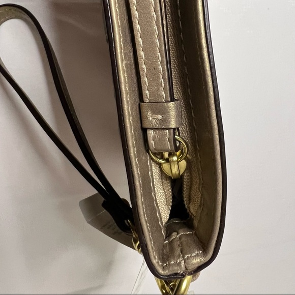 Coach Ergo Leather pleated large wristlet bronze contemporary - Picture 7 of 9